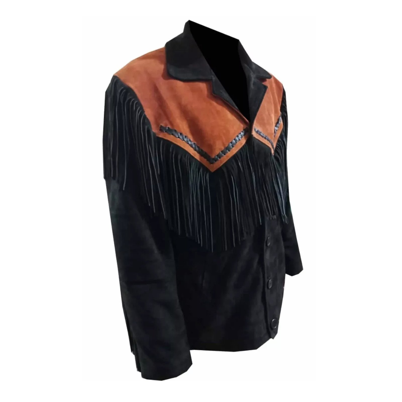 Men's Traditional Western Cowboy Stylish Suede Leather Jacket coat with Fringes