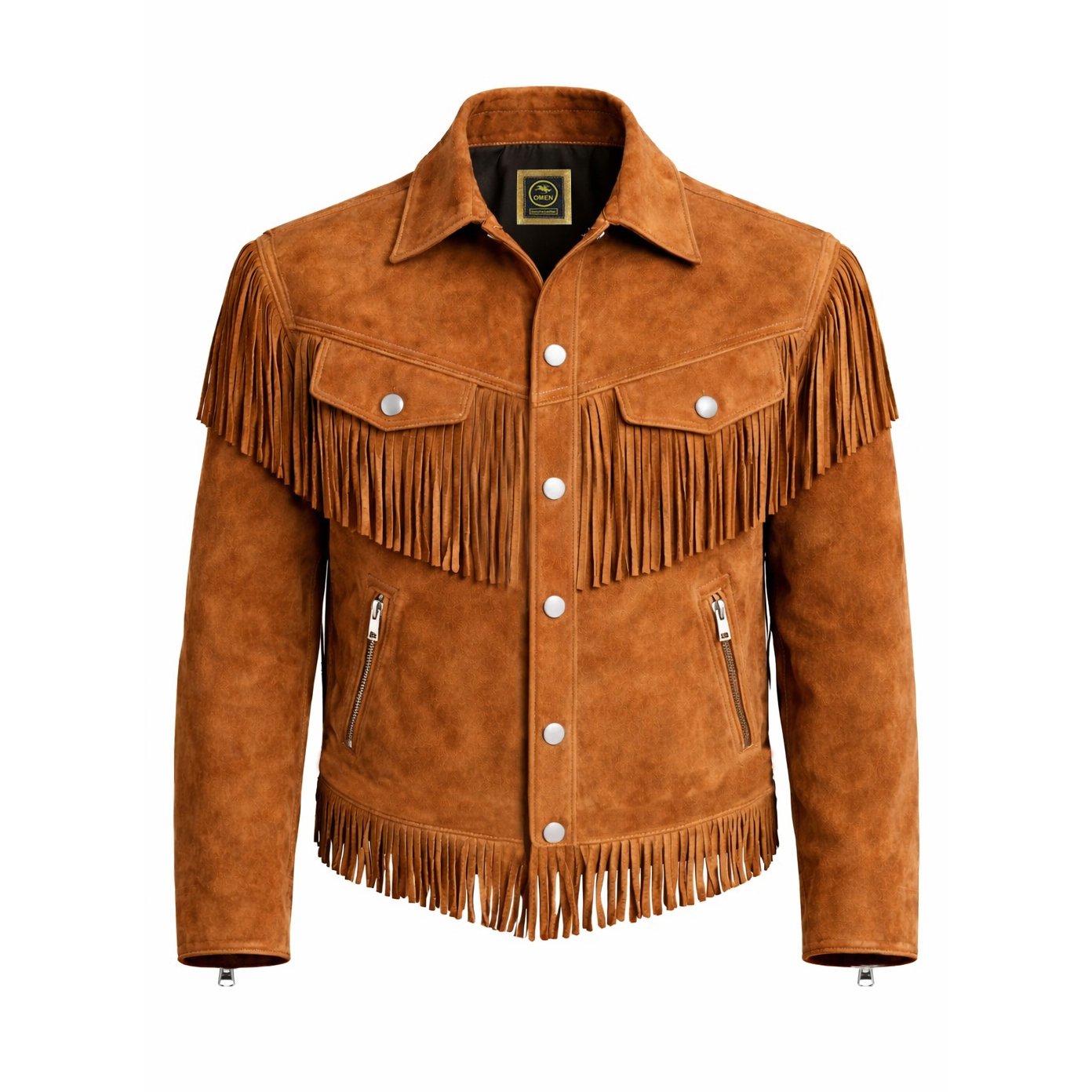 Men’s Western Leather Jacket Suede Fringe Vintage Cowboy Style Handmade Premium Quality